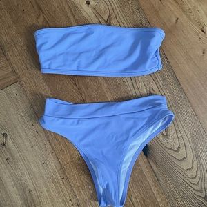 **FREE ADD-ON** Light purple bandeau high waisted bikini
